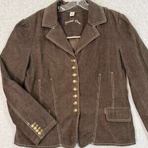 Vtg Sunset Cove Corduroy Jacket Size 14 Contrast Stitch Y2K Western Country